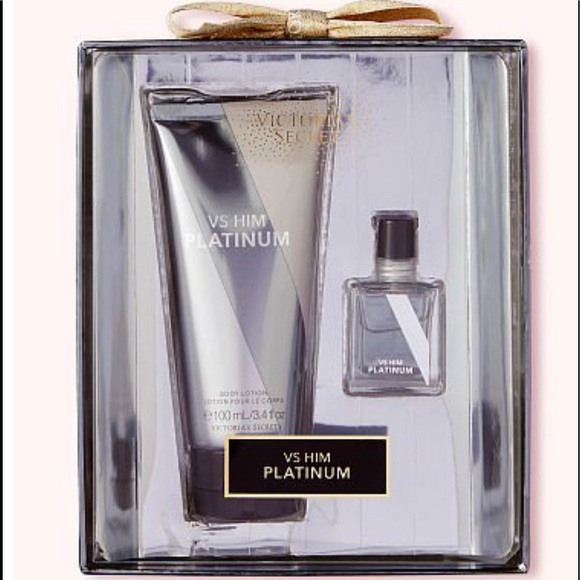 Victoria's Secret Grooming Mens Cologne Lotion Gift Set Platinum